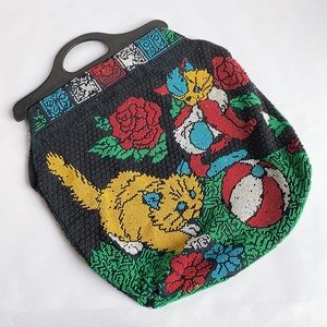 Vintage beaded kitty bag